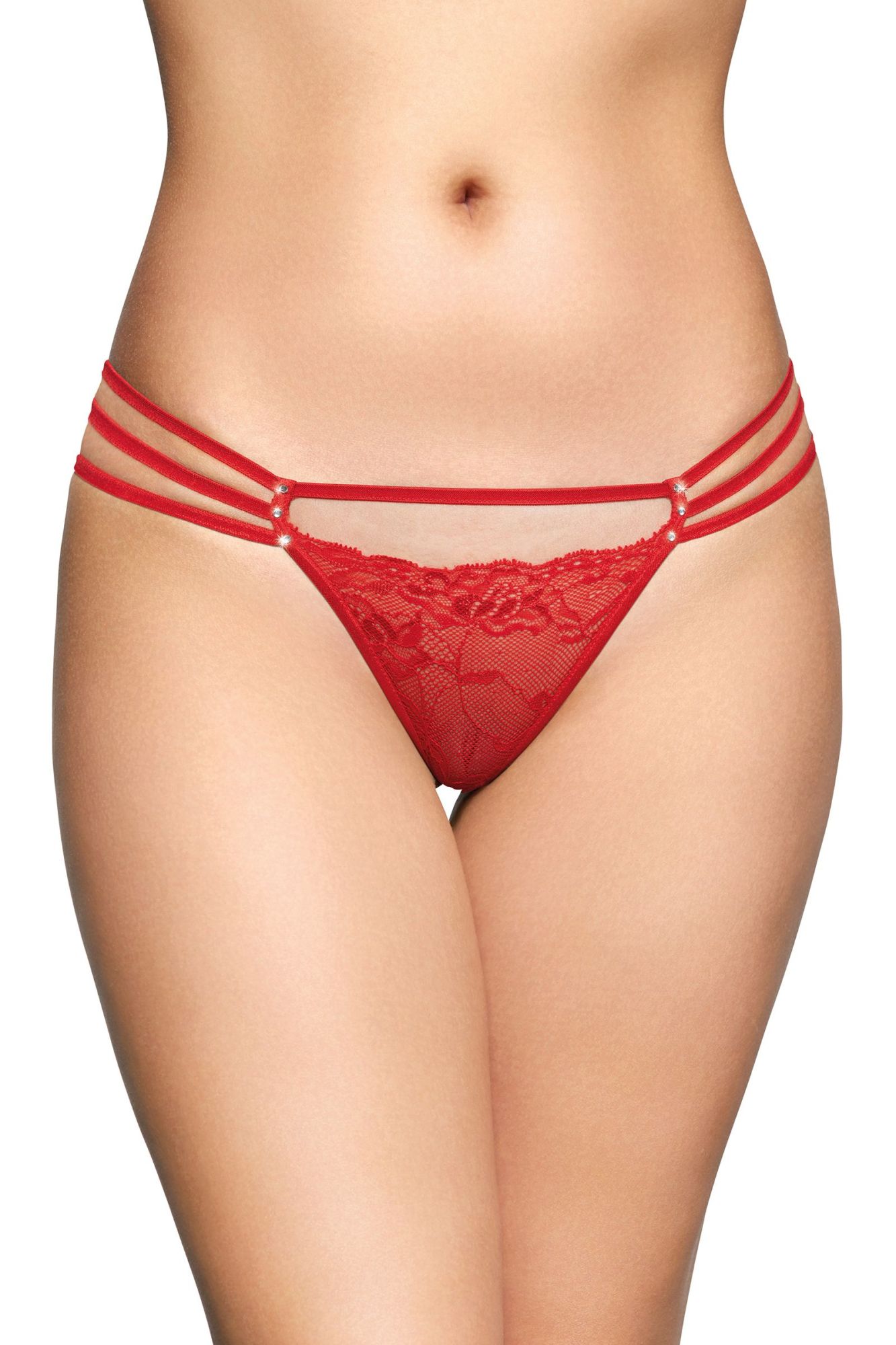 Эротическое стринги со стразами softline collection, красный, s/m в Сочи