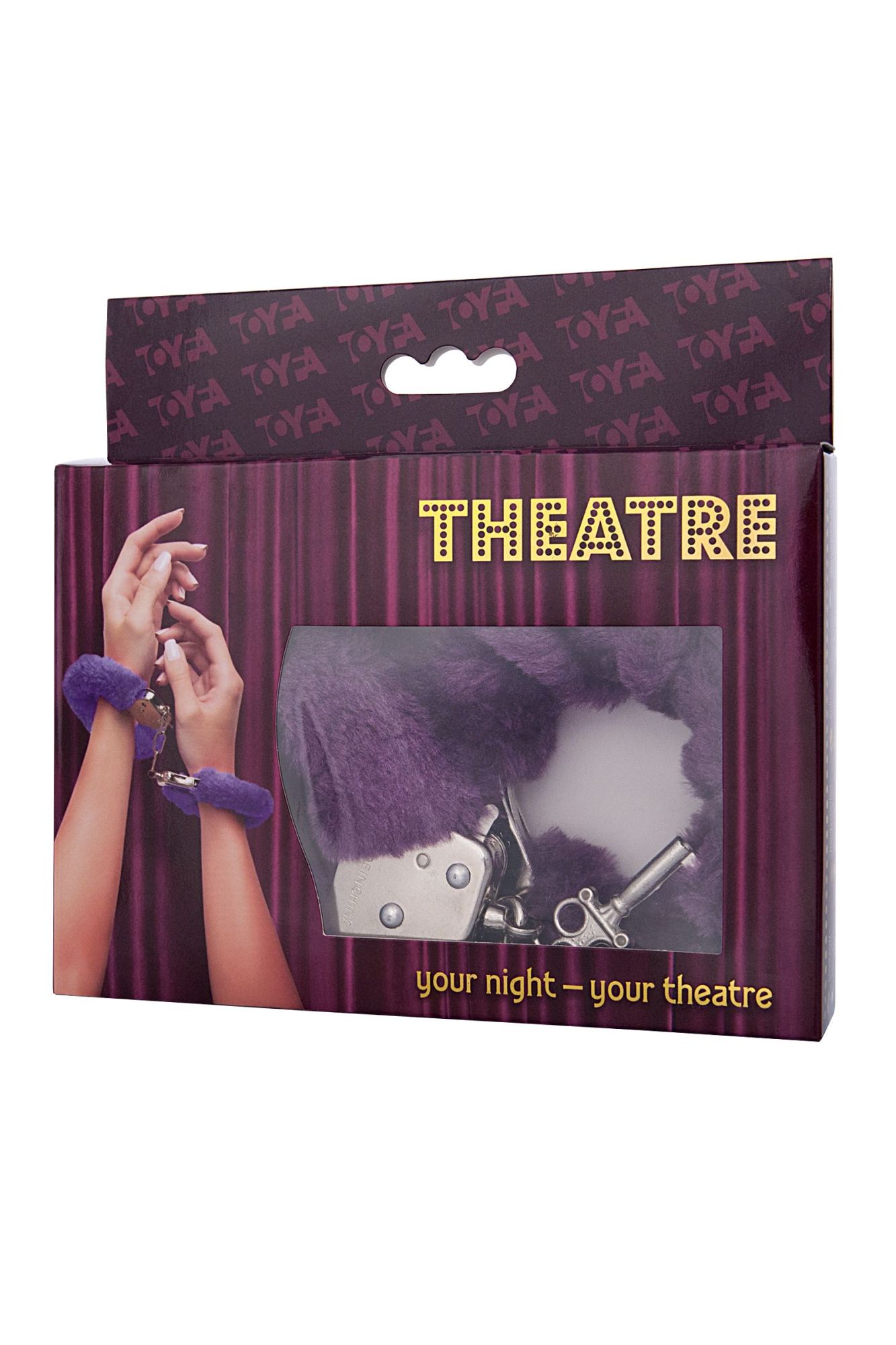 наручники toyfa theatre, меховые, фиолетовые, 28 см в Сочи