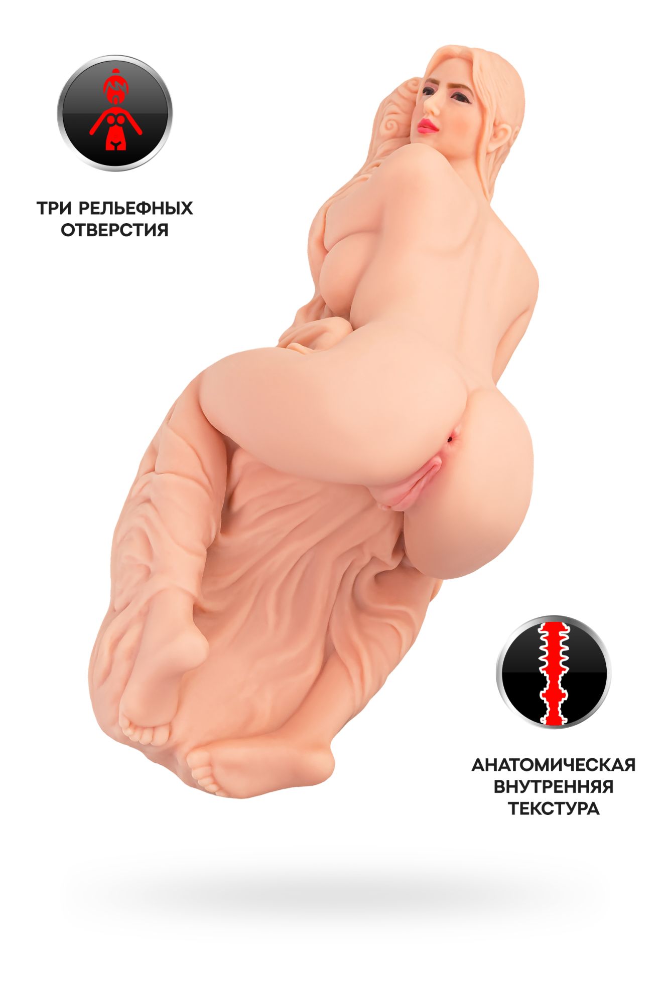 мастурбатор реалистичный kokos valentina, tpr, телесный, 42 см в Сочи